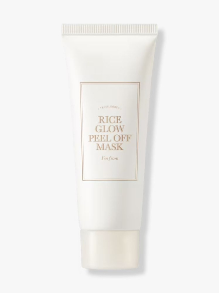 I’m From Rice Glow Peel Off Mask white tube on light gray background